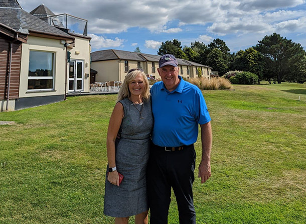 Clare and Graham Bond on the golf course at Lanhydrock Hotel and Golf Club